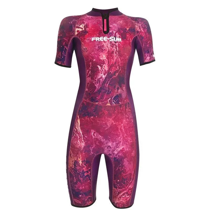 Free-Sub 2mm Dreams Purple Kadın Shorty (Kısa) Sörf, Scuba Tüplü Dalış Elbisesi Wetsuit - Dalış Elbisesi Market