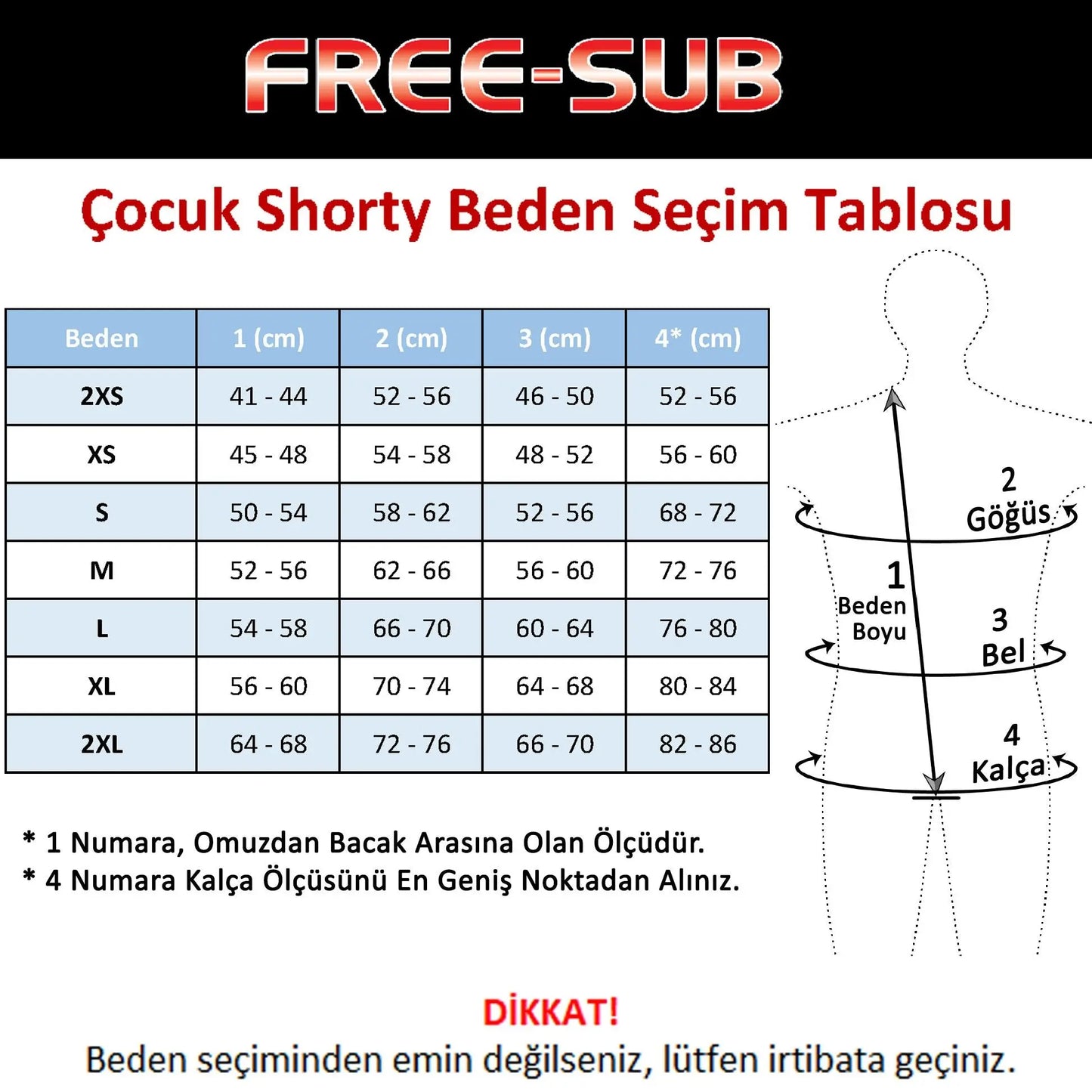 Free-Sub 3mm Çocuk Shorty (Kısa), Sörf Yüzme Scuba Tüplü Dalış Elbisesi - Dalış Elbisesi Market