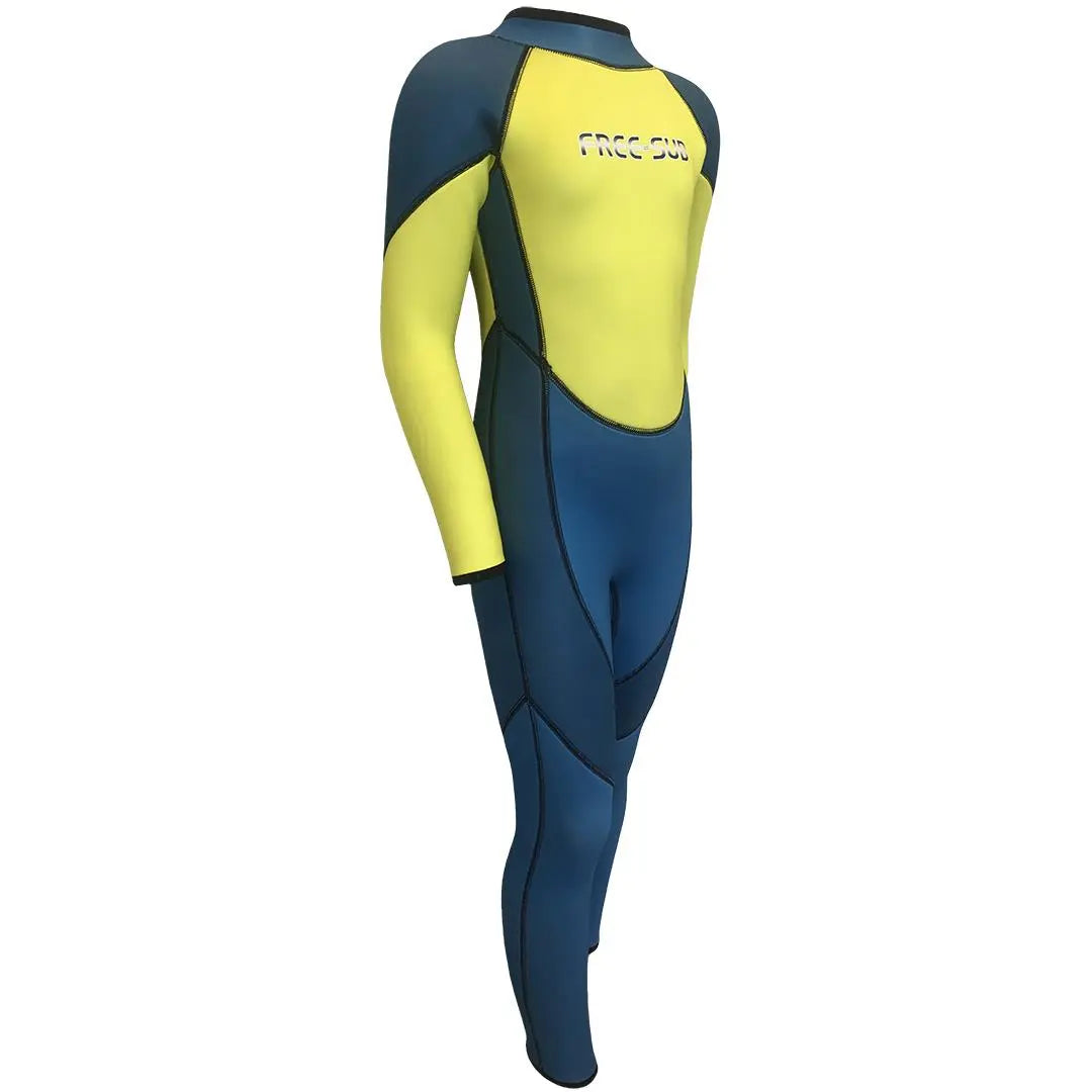 Free-Sub 3mm Çocuk Sörf Scuba Tüplü Dalış Elbisesi Wetsuit Blue - Dalış Elbisesi Market