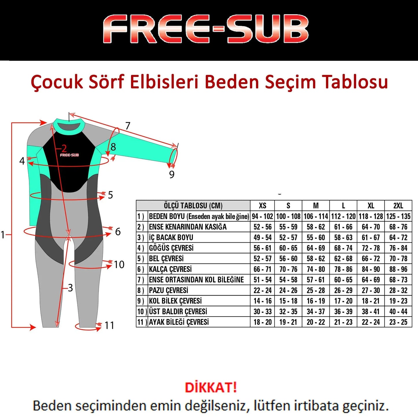 Free-Sub 3mm Çocuk Sörf Scuba Tüplü Dalış Elbisesi Wetsuit Blue - Dalış Elbisesi Market