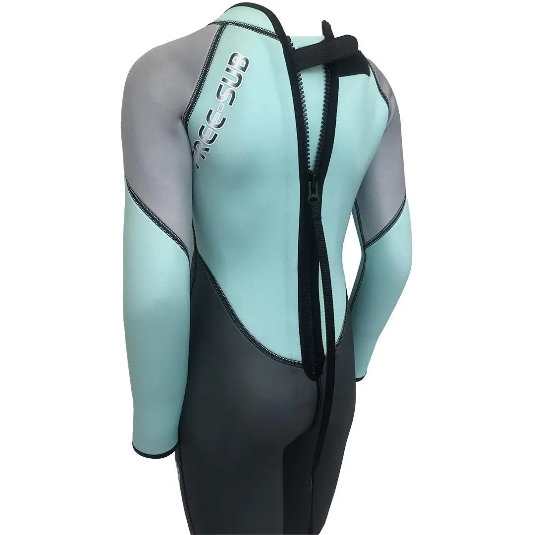 Free-Sub 3mm Çocuk Sörf Scuba Tüplü Dalış Elbisesi Wetsuit Turkuaz - Dalış Elbisesi Market