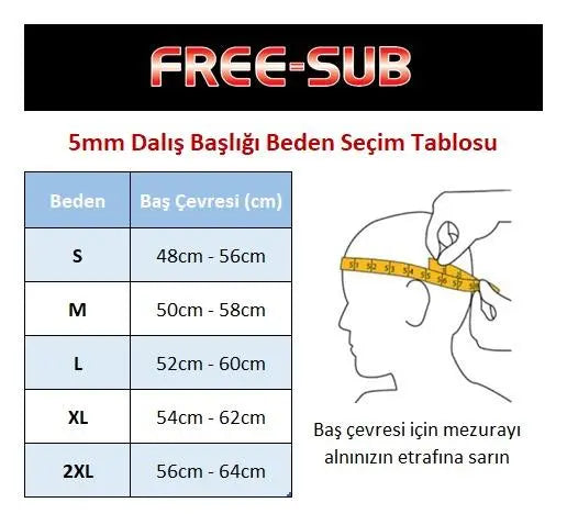 Free-Sub 5mm Dalış Başlığı - Dalış Elbisesi Market