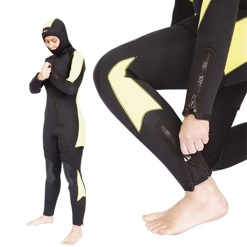 Free-Sub 5mm Ege Siyah Kadın Scuba Tüplü Dalış Elbisesi Wetsuit - Dalış Elbisesi Market