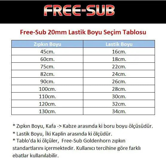 Free-Sub Kaplinli Zıpkın Lastiği 20mm (Zıpkın Lastik) - Dalış Elbisesi Market