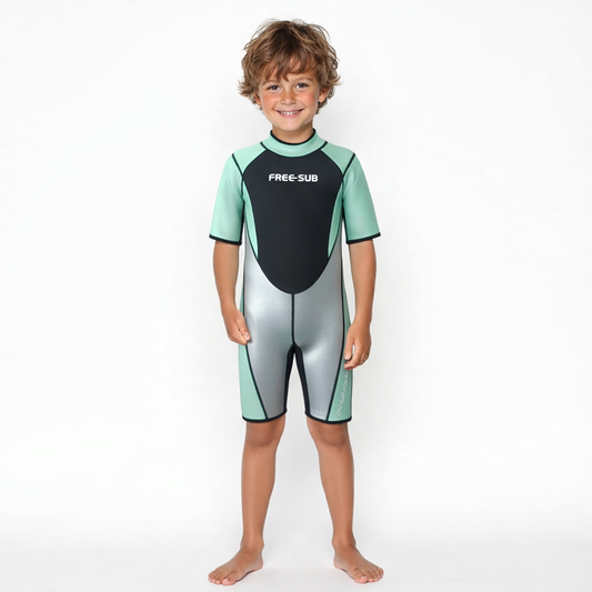Free-Sub 3mm Çocuk Shorty (Kısa), Sörf Yüzme Scuba Tüplü Dalış Elbisesi 