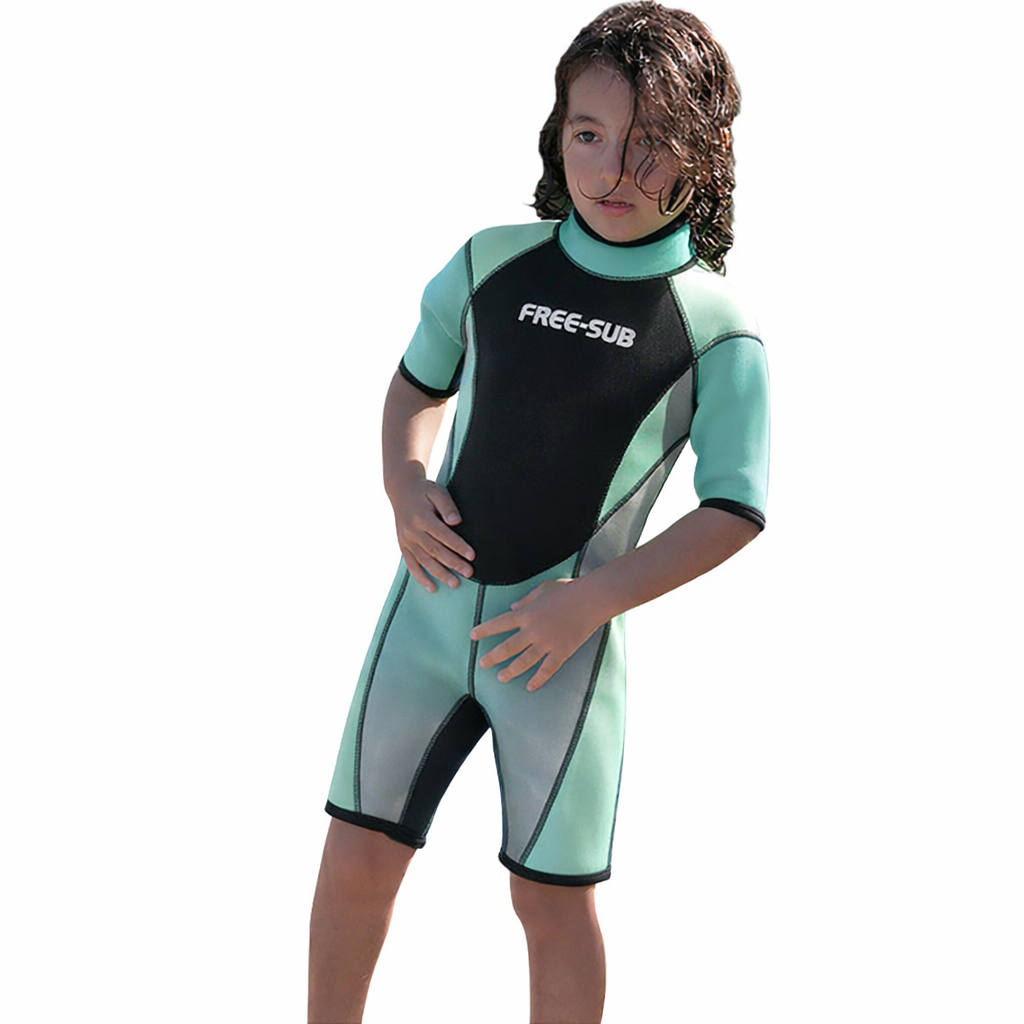 Free-Sub 3mm Çocuk Shorty (Kısa), Sörf Yüzme Scuba Tüplü Dalış Elbisesi 