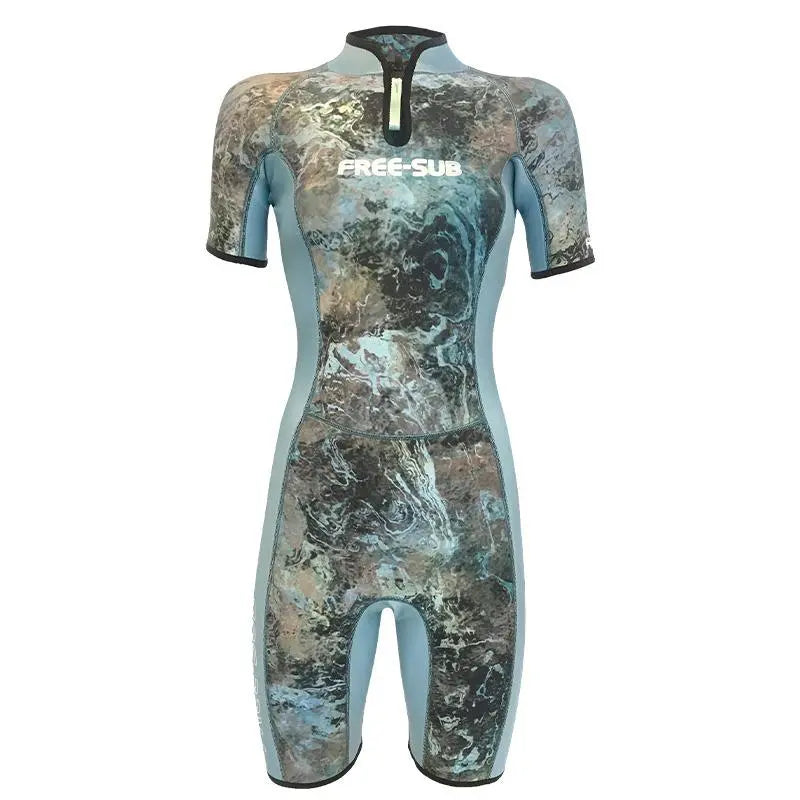 Free-Sub 2mm Dreams Garden Kadın Shorty (Kısa) Sörf, Scuba Tüplü Dalış Elbisesi Wetsuit - Dalış Elbisesi Market