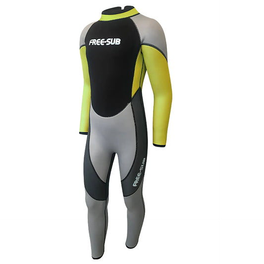 Free-Sub 3mm Çocuk Sörf Scuba Tüplü Dalış Elbisesi Wetsuit Yellow - Dalış Elbisesi Market