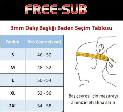 Free-Sub 3mm Dalış Başlığı - Dalış Elbisesi Market