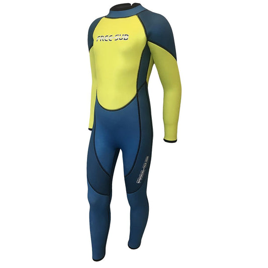 Free-Sub 3mm Çocuk Sörf Scuba Tüplü Dalış Elbisesi Wetsuit Blue - Dalış Elbisesi Market