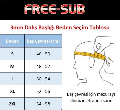 Free-Sub 3mm Dalış Başlığı - Dalış Elbisesi Market