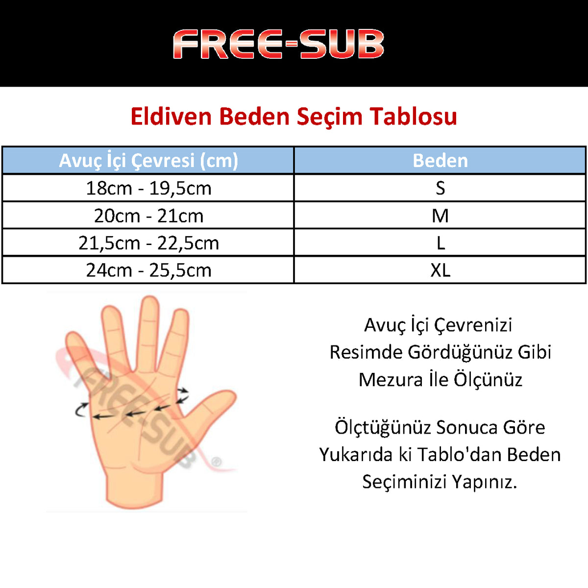 Free-Sub Diver Pro 3mm Troya Neopren Dalış Eldiveni 