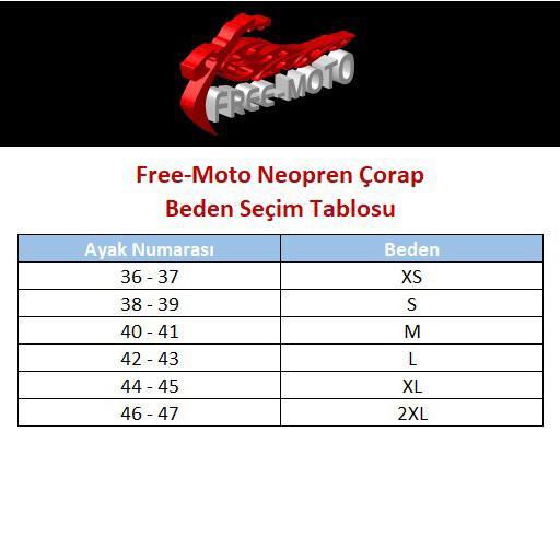 Free-Moto Motorsikletçi Neopren Çorap - Dalış Elbisesi Market