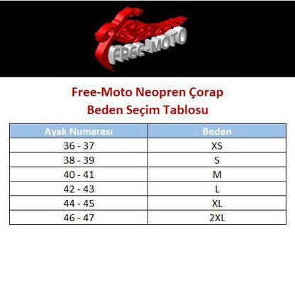 Free-Moto Motorsikletçi Neopren Çorap - Dalış Elbisesi Market
