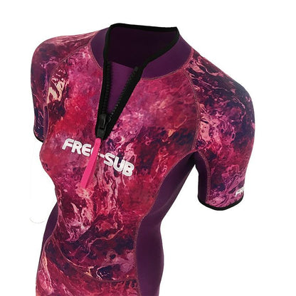 Free-Sub 2mm Dreams Purple Kadın Shorty (Kısa) Scuba Sörf Dalış Elbisesi - Dalış Elbisesi Market