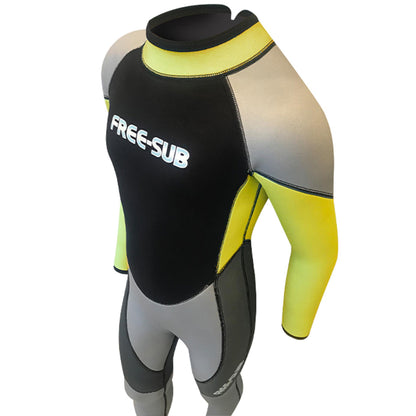 Free-Sub 3mm Çocuk Sörf Scuba Tüplü Dalış Elbisesi Wetsuit Yellow - Dalış Elbisesi Market