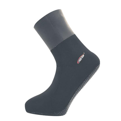 Free-Sub 3mm Siyah Smooth Bilekli Kaymaz Tabanlı Dalış Çorabı - Dalış Elbisesi Market
