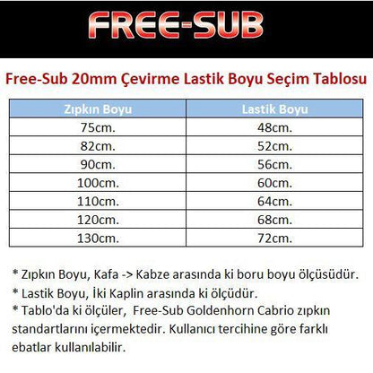 Free-Sub Çevirme Kaplinli Zıpkın Lastiği 20mm (Zıpkın Lastik) - Dalış Elbisesi Market