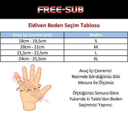 Free-Sub Güderi Siyah Dalış Eldiveni - Dalış Elbisesi Market