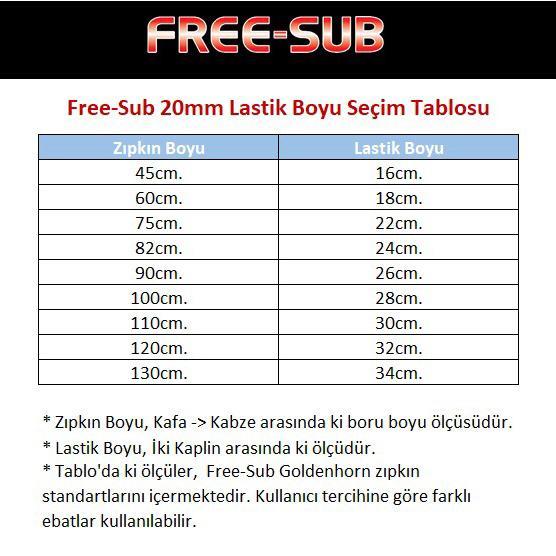 Free-Sub Kaplinli Zıpkın Lastiği 20mm  (Zıpkın Lastik) - Dalış Elbisesi Market
